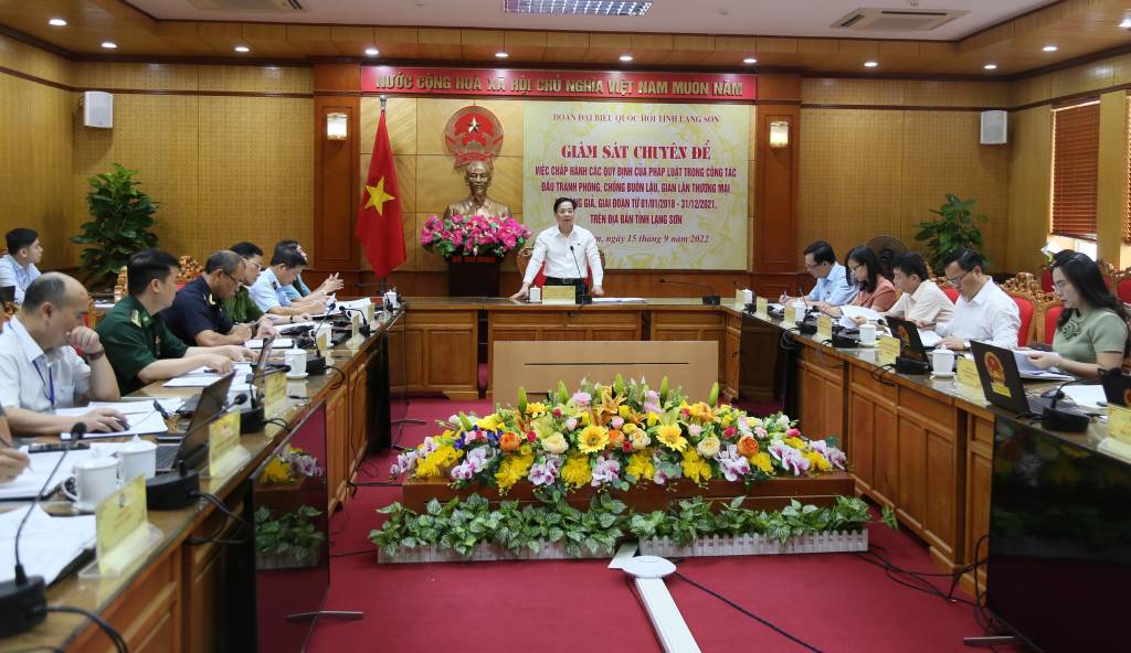 Đoàn đại biểu Quốc hội tỉnh giám sát công tác đấu tranh phòng, chống buôn lậu, gian lận thương mại và hàng giả tại Ban Chỉ đạo chống buôn lậu, gian lận thương mại và hàng giả tỉnh (Ban Chỉ đạo 389)