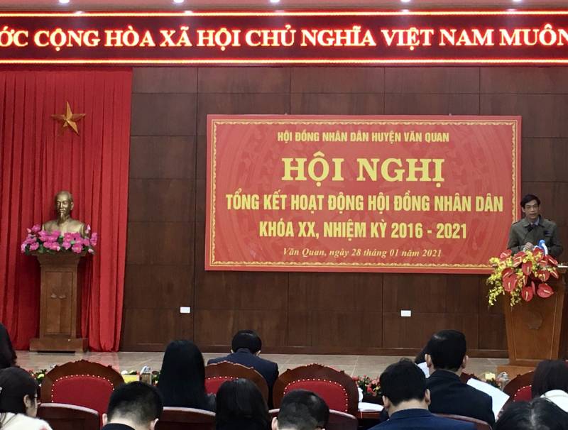 HĐND huyện Văn Quan tổ chức Hội nghị Tổng kết nhiệm kỳ 2016-2021