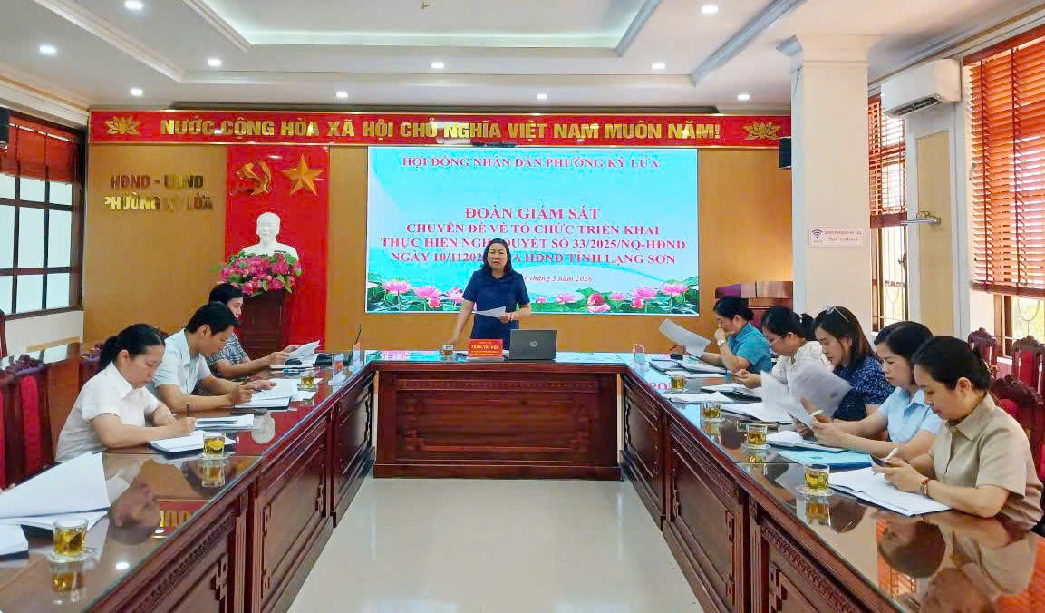 Thường trực HĐND phường Kỳ Lừa giám sát việc triển khai thực hiện Nghị quyết số 33/2025/NQ-HĐND của HĐND tỉnh Lạng Sơn