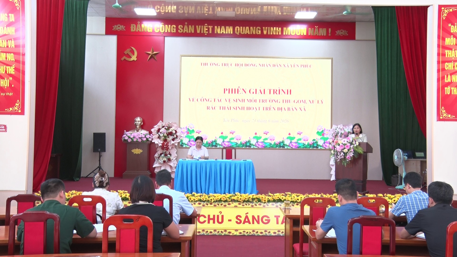 HĐND xã Yên Phúc tổ chức Phiên giải trình về công tác vệ sinh môi trường, thu gom, xử lý rác thải sinh hoạt trên địa bàn xã