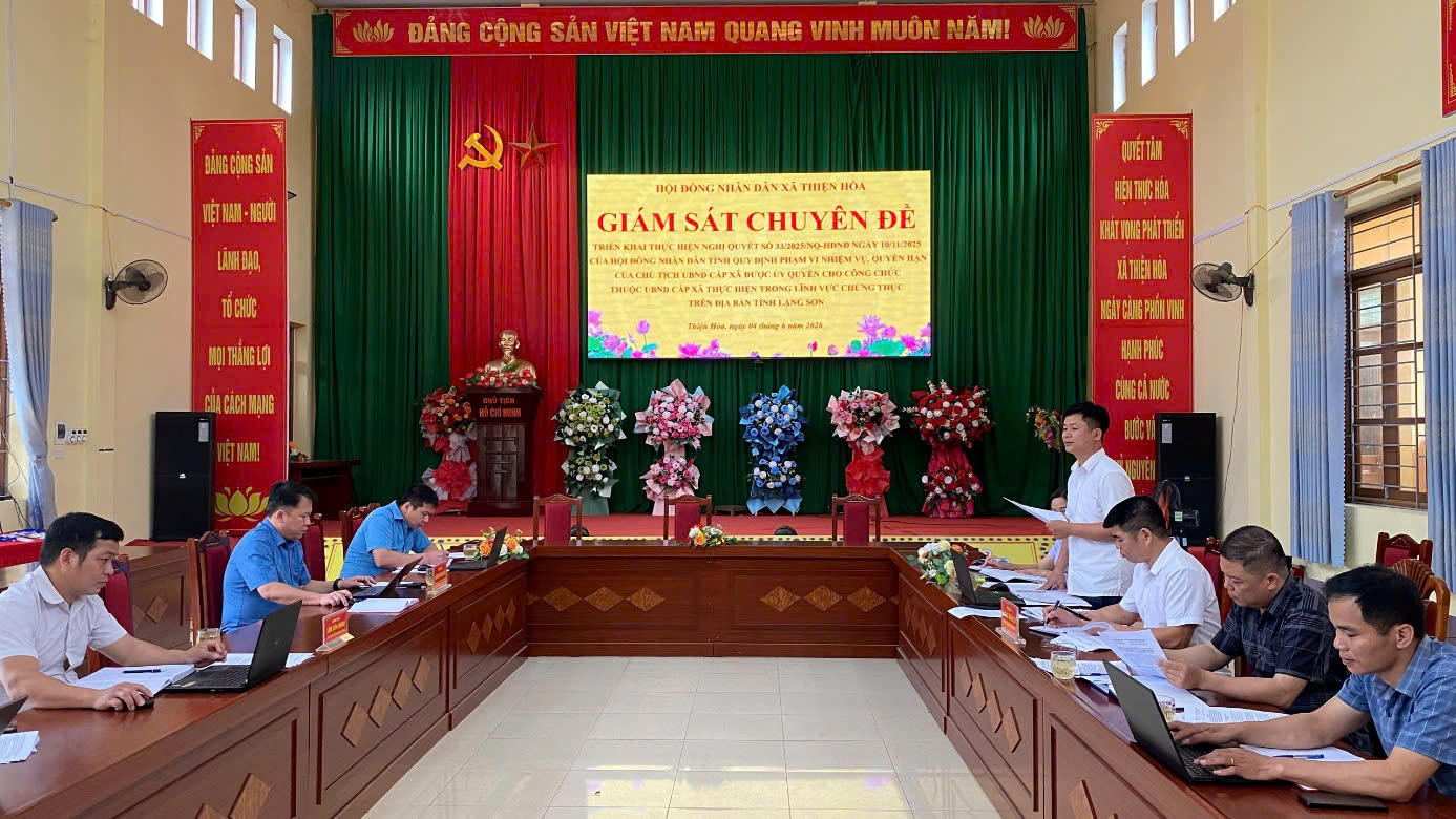 Thường trực HĐND xã Thiện Hòa giám sát thực hiện Nghị quyết số 33/2025/NQ-HĐND